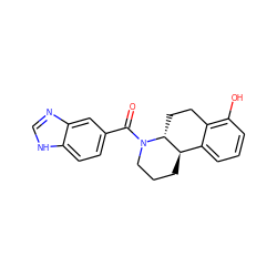 O=C(c1ccc2[nH]cnc2c1)N1CCC[C@@H]2c3cccc(O)c3CC[C@H]21 ZINC000117625640