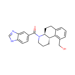 O=C(c1ccc2[nH]cnc2c1)N1CCC[C@H]2c3c(CO)cccc3CC[C@@H]21 ZINC000117630631