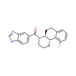 O=C(c1ccc2[nH]cnc2c1)N1CCC[C@H]2c3c(F)cccc3CC[C@@H]21 ZINC000117627099