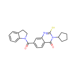 O=C(c1ccc2c(=O)n(C3CCCC3)c(S)nc2c1)N1CCc2ccccc21 ZINC000002971681