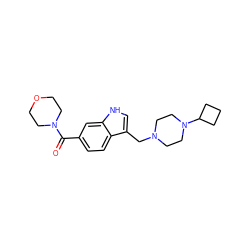 O=C(c1ccc2c(CN3CCN(C4CCC4)CC3)c[nH]c2c1)N1CCOCC1 ZINC000064527733