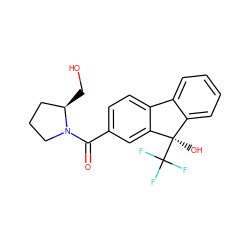 O=C(c1ccc2c(c1)[C@](O)(C(F)(F)F)c1ccccc1-2)N1CCC[C@H]1CO ZINC000144743573