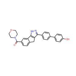 O=C(c1ccc2c(c1)-c1[nH]nc(-c3ccc(-c4ccc(O)cc4)cc3)c1C2)N1CCOCC1 ZINC000028822282