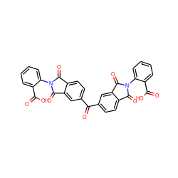 O=C(c1ccc2c(c1)C(=O)N(c1ccccc1C(=O)O)C2=O)c1ccc2c(c1)C(=O)N(c1ccccc1C(=O)O)C2=O ZINC000003142780