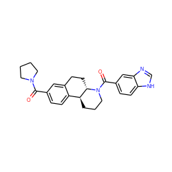 O=C(c1ccc2c(c1)CC[C@H]1[C@H]2CCCN1C(=O)c1ccc2[nH]cnc2c1)N1CCCC1 ZINC000117631548