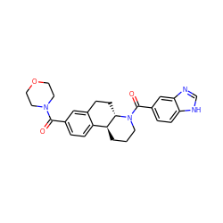 O=C(c1ccc2c(c1)CC[C@H]1[C@H]2CCCN1C(=O)c1ccc2[nH]cnc2c1)N1CCOCC1 ZINC000117619328