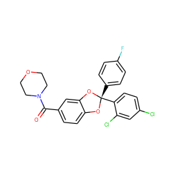 O=C(c1ccc2c(c1)O[C@](c1ccc(F)cc1)(c1ccc(Cl)cc1Cl)O2)N1CCOCC1 ZINC000029055026