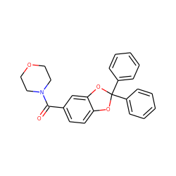 O=C(c1ccc2c(c1)OC(c1ccccc1)(c1ccccc1)O2)N1CCOCC1 ZINC000029055202