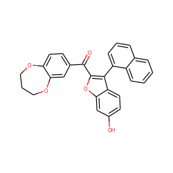 O=C(c1ccc2c(c1)OCCCO2)c1oc2cc(O)ccc2c1-c1cccc2ccccc12 ZINC000013818646