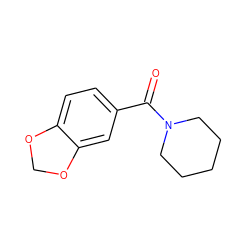 O=C(c1ccc2c(c1)OCO2)N1CCCCC1 ZINC000000006311