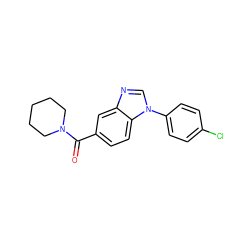 O=C(c1ccc2c(c1)ncn2-c1ccc(Cl)cc1)N1CCCCC1 ZINC000103226065