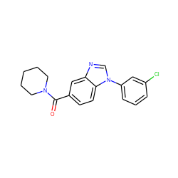 O=C(c1ccc2c(c1)ncn2-c1cccc(Cl)c1)N1CCCCC1 ZINC000103226049