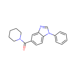 O=C(c1ccc2c(c1)ncn2-c1ccccc1)N1CCCCC1 ZINC000044112554