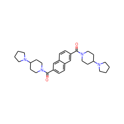 O=C(c1ccc2cc(C(=O)N3CCC(N4CCCC4)CC3)ccc2c1)N1CCC(N2CCCC2)CC1 ZINC000096284324