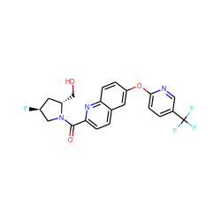 O=C(c1ccc2cc(Oc3ccc(C(F)(F)F)cn3)ccc2n1)N1C[C@@H](F)C[C@@H]1CO ZINC001772574496