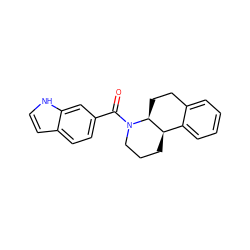 O=C(c1ccc2cc[nH]c2c1)N1CCC[C@@H]2c3ccccc3CC[C@@H]21 ZINC000096169192