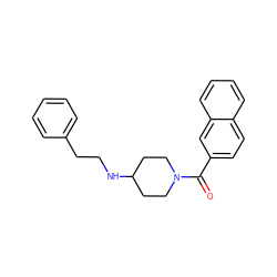 O=C(c1ccc2ccccc2c1)N1CCC(NCCc2ccccc2)CC1 ZINC000028707277