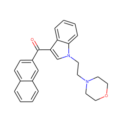 O=C(c1ccc2ccccc2c1)c1cn(CCN2CCOCC2)c2ccccc12 ZINC000013742590