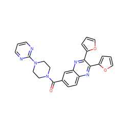 O=C(c1ccc2nc(-c3ccco3)c(-c3ccco3)nc2c1)N1CCN(c2ncccn2)CC1 ZINC000002951148