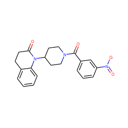 O=C(c1cccc([N+](=O)[O-])c1)N1CCC(N2C(=O)CCc3ccccc32)CC1 ZINC000013832025