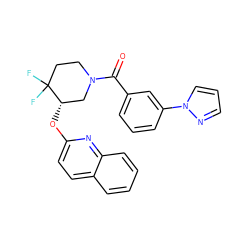 O=C(c1cccc(-n2cccn2)c1)N1CCC(F)(F)[C@@H](Oc2ccc3ccccc3n2)C1 ZINC000149534216