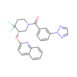 O=C(c1cccc(-n2nccn2)c1)N1CCC(F)(F)[C@@H](Oc2ccc3ccccc3n2)C1 ZINC001772585754