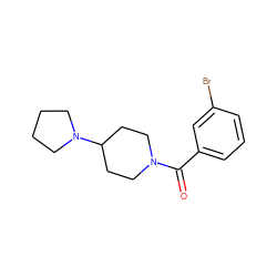 O=C(c1cccc(Br)c1)N1CCC(N2CCCC2)CC1 ZINC000038102118