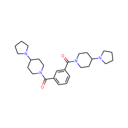 O=C(c1cccc(C(=O)N2CCC(N3CCCC3)CC2)c1)N1CCC(N2CCCC2)CC1 ZINC000096284376