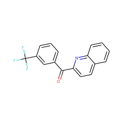 O=C(c1cccc(C(F)(F)F)c1)c1ccc2ccccc2n1 ZINC000000174089