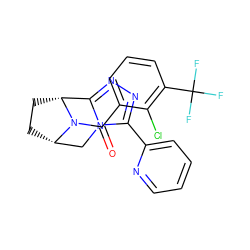 O=C(c1cccc(C(F)(F)F)c1Cl)N1[C@H]2CC[C@@H]1c1nnc(-c3ccccn3)n1C2 ZINC000226095435