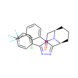 O=C(c1cccc(C(F)(F)F)c1Cl)N1[C@H]2CCC[C@@H]1Cn1c(-c3ccc(F)cc3)nnc12 ZINC000226098793