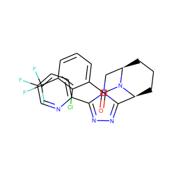 O=C(c1cccc(C(F)(F)F)c1Cl)N1[C@H]2CCC[C@@H]1Cn1c(-c3ccc(F)cn3)nnc12 ZINC000226088976