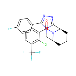 O=C(c1cccc(C(F)(F)F)c1Cl)N1[C@H]2CCC[C@@H]1c1nnc(-c3ccc(F)cc3)n1C2 ZINC000226098785