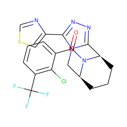 O=C(c1cccc(C(F)(F)F)c1Cl)N1[C@H]2CCC[C@@H]1c1nnc(-c3cscn3)n1C2 ZINC000226092527