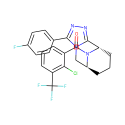 O=C(c1cccc(C(F)(F)F)c1Cl)N1[C@H]2CCC[C@H]1c1nnc(-c3ccc(F)cc3)n1C2 ZINC000226098808