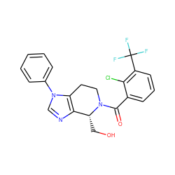 O=C(c1cccc(C(F)(F)F)c1Cl)N1CCc2c(ncn2-c2ccccc2)[C@H]1CO ZINC000218359468