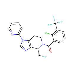 O=C(c1cccc(C(F)(F)F)c1Cl)N1CCc2c(ncn2-c2ccccn2)[C@H]1CF ZINC000218359803