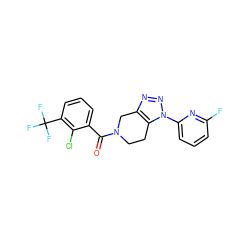 O=C(c1cccc(C(F)(F)F)c1Cl)N1CCc2c(nnn2-c2cccc(F)n2)C1 ZINC000225994825