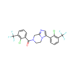 O=C(c1cccc(C(F)(F)F)c1Cl)N1CCn2c(-c3cccc(C(F)(F)F)c3Cl)cnc2C1 ZINC000095565892