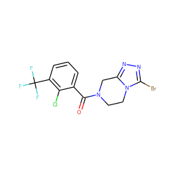 O=C(c1cccc(C(F)(F)F)c1Cl)N1CCn2c(Br)nnc2C1 ZINC000068248064