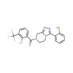 O=C(c1cccc(C(F)(F)F)c1Cl)N1CCn2c(nnc2-c2ccccc2O)C1 ZINC000095565203