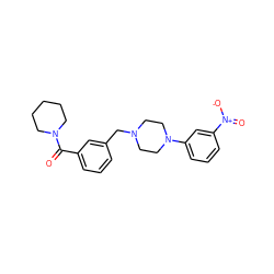 O=C(c1cccc(CN2CCN(c3cccc([N+](=O)[O-])c3)CC2)c1)N1CCCCC1 ZINC000013779647