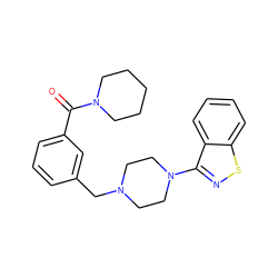 O=C(c1cccc(CN2CCN(c3nsc4ccccc34)CC2)c1)N1CCCCC1 ZINC000012356374