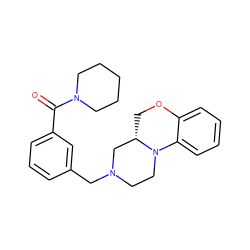 O=C(c1cccc(CN2CCN3c4ccccc4OC[C@H]3C2)c1)N1CCCCC1 ZINC000000600835