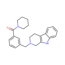 O=C(c1cccc(CN2CCc3c([nH]c4ccccc34)C2)c1)N1CCCCC1 ZINC000027868753