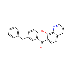 O=C(c1cccc(Cc2ccccc2)c1)c1ccc2cccnc2c1O ZINC000005934295