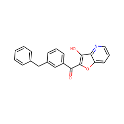 O=C(c1cccc(Cc2ccccc2)c1)c1oc2cccnc2c1O ZINC000005934294