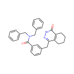 O=C(c1cccc(Cc2n[nH]c(=O)c3c2CCCC3)c1)N(Cc1ccccc1)Cc1ccccc1 ZINC000167346111