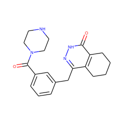 O=C(c1cccc(Cc2n[nH]c(=O)c3c2CCCC3)c1)N1CCNCC1 ZINC000145381197