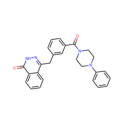 O=C(c1cccc(Cc2n[nH]c(=O)c3ccccc23)c1)N1CCN(c2ccccc2)CC1 ZINC000040956150